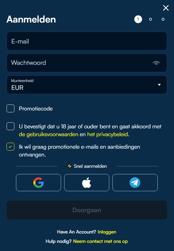 Registreren en inloggen